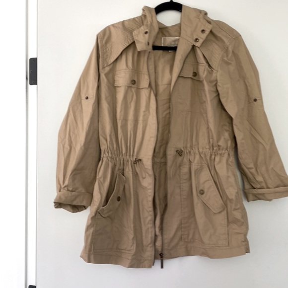 Michael Kors Tan Hooded Utility Jacket—Medium - Picture 3 of 10